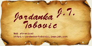 Jordanka Tobović vizit kartica